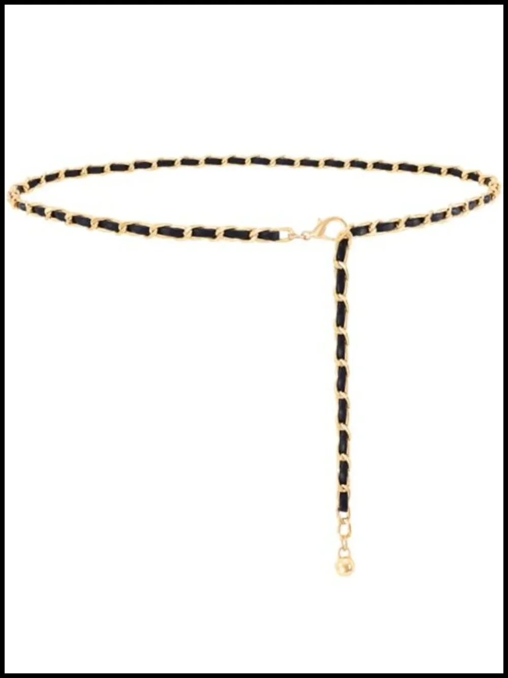 Metal Chain Waist Belt Adjustable Leather Link Chain Belt for Dresses Jeans